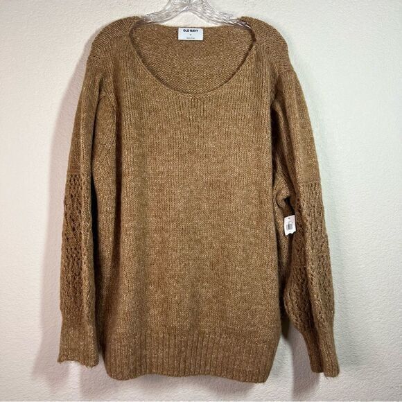 Old‎ Navy Brown Heathered Pointelle Knit Pullover Sweater Womens Size 3X - Picture 1 of 8